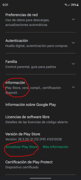 Como actualizar Play Store en Android