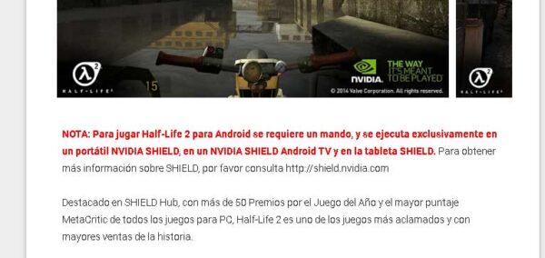 Half Life 2 para Android requisitos