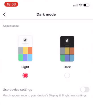 TikTok Dark Mode Android, modo oscuro.