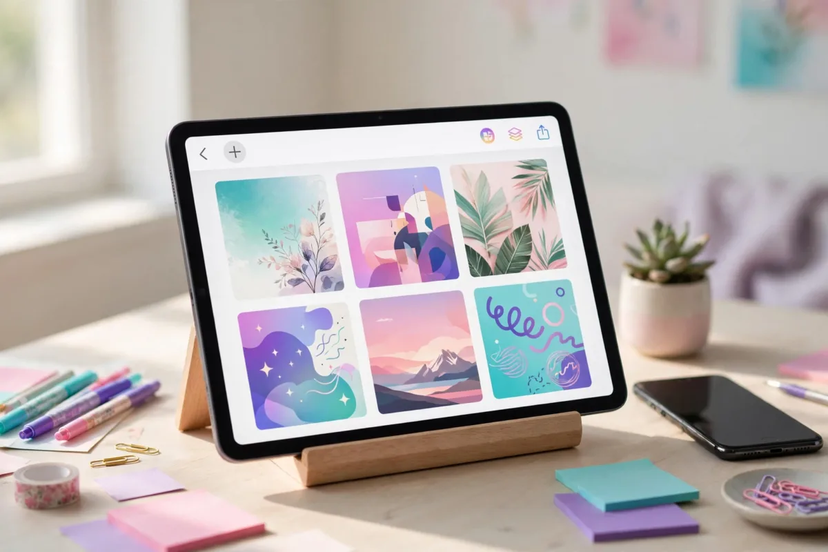 Diseños de Canva para distintas redes sociales en una tablet